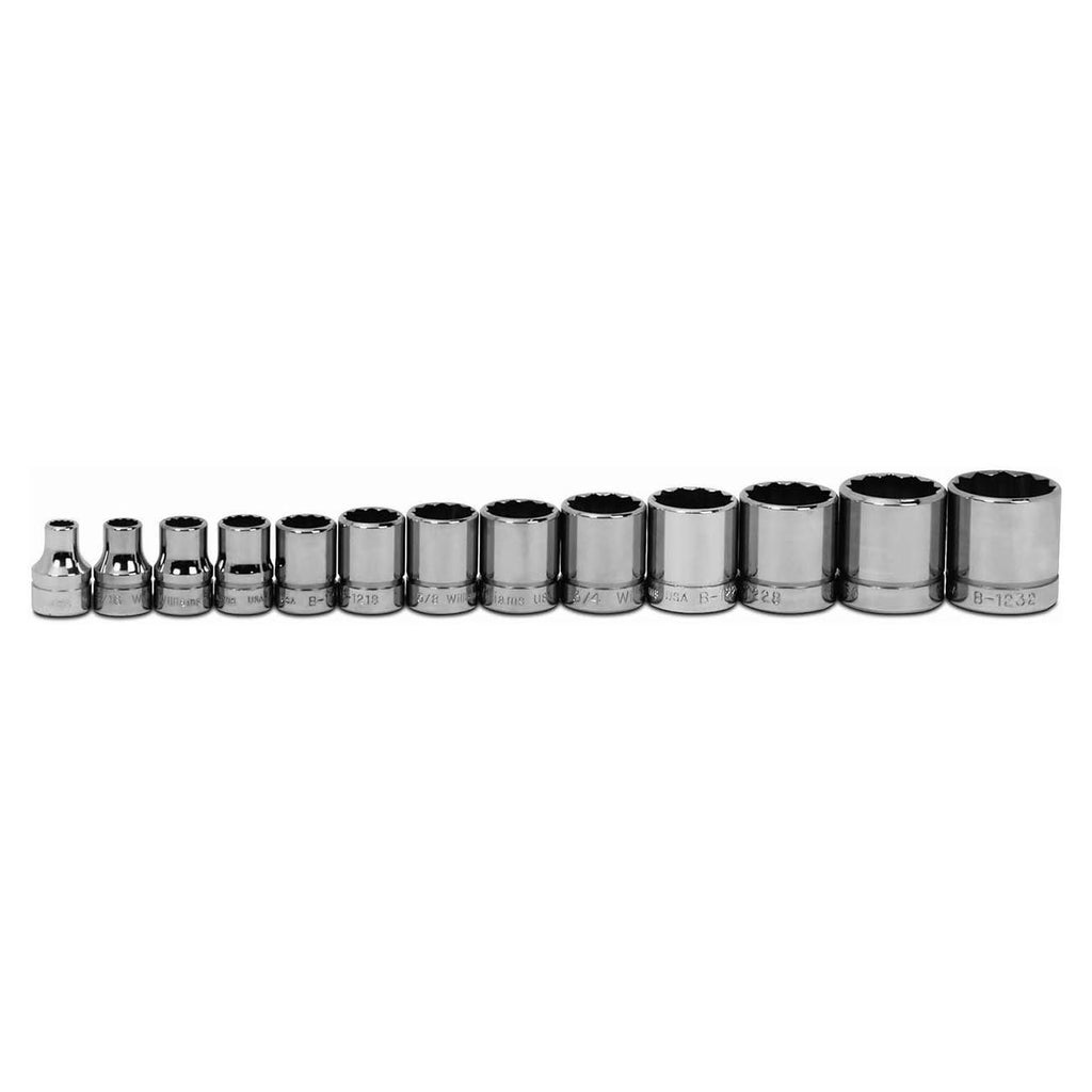 Williams WSB-13RC 13-Piece 3/8-Inch Drive Shallow 12 Point Socket Set