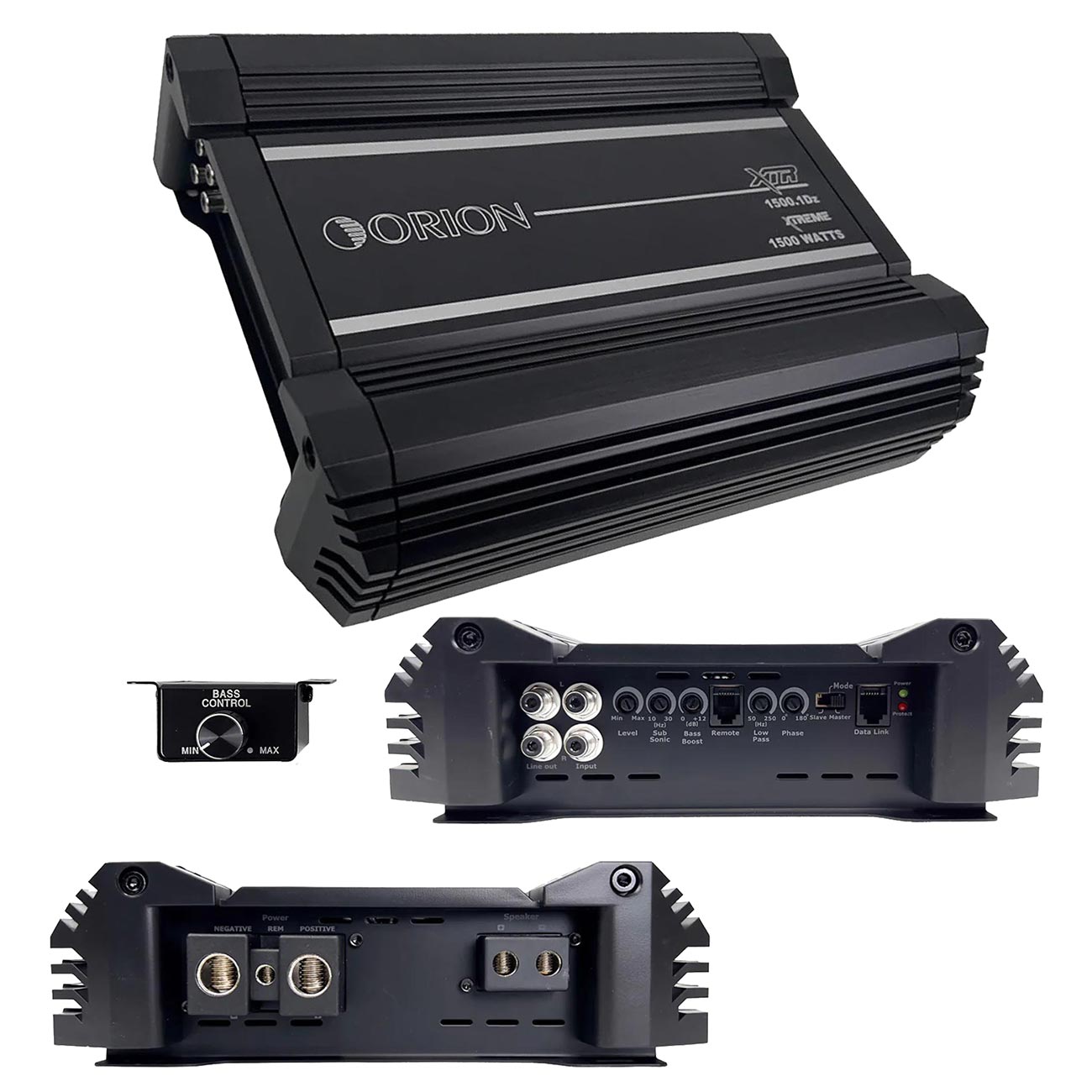 Orion XTR Series XTR1500.1DZ High Power Monoblock Class-D Car Amplifier - 1500W RMS, 1-Ohm Stable, Low-Pass Crossover, Bass Boost Control, MOSFET Power Supply, Bass Knob Included, Made in Korea