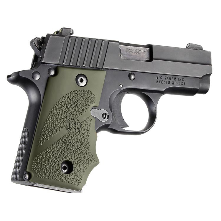 Hogue 38001 SIG Sauer P238 Rubber Grip with Finger Grooves, OD Green