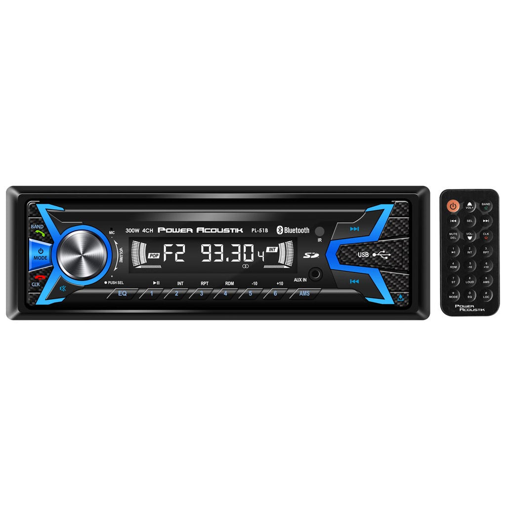Power Acoustik PL-51B 1-DIN Digital Audio Head Unit With 32GB USB/SD/AUX/Bluetooth,Black