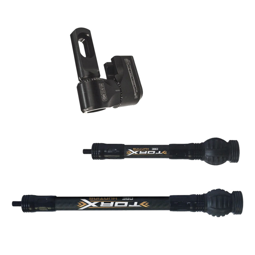 CBE Torx Stabilizer Kit – Dual Carbon Bow Stabilizers (7.5″ & 11″) w/ Dampeners & Weights