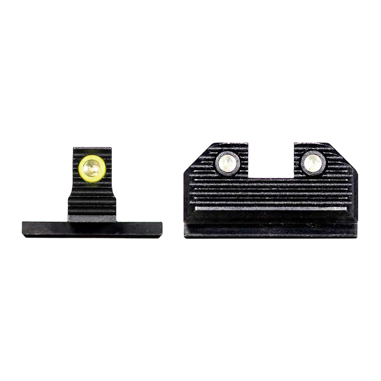 Night Fision Optics Ready Stealth Night Sight Set Compatible Springfield Hellcat OSP/RDP/XD-S Mod.2 OSP with Shield RMSc and Holosun K line, Yellow Front Ring, Black Rear Rings