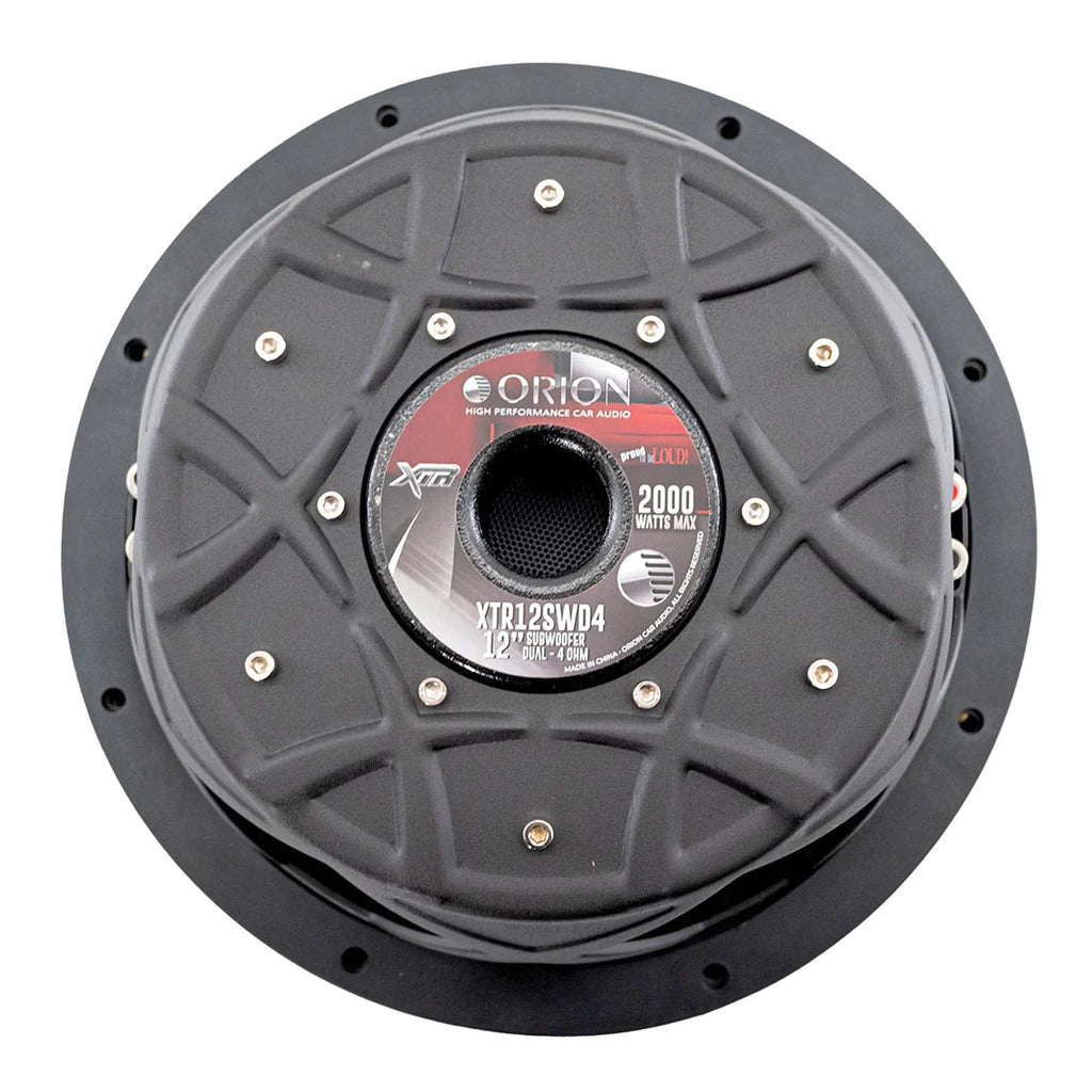 ORION XTR Series XTR12SWD4 Shallow Mount 12” Car Subwoofer, 2000W Max Power, 500W RMS, Dual 4 Ohm, UV Coated Cone, NBR Surround – Compact Slim Subwoofer for Clean Bass in Tight Car Audio Installs