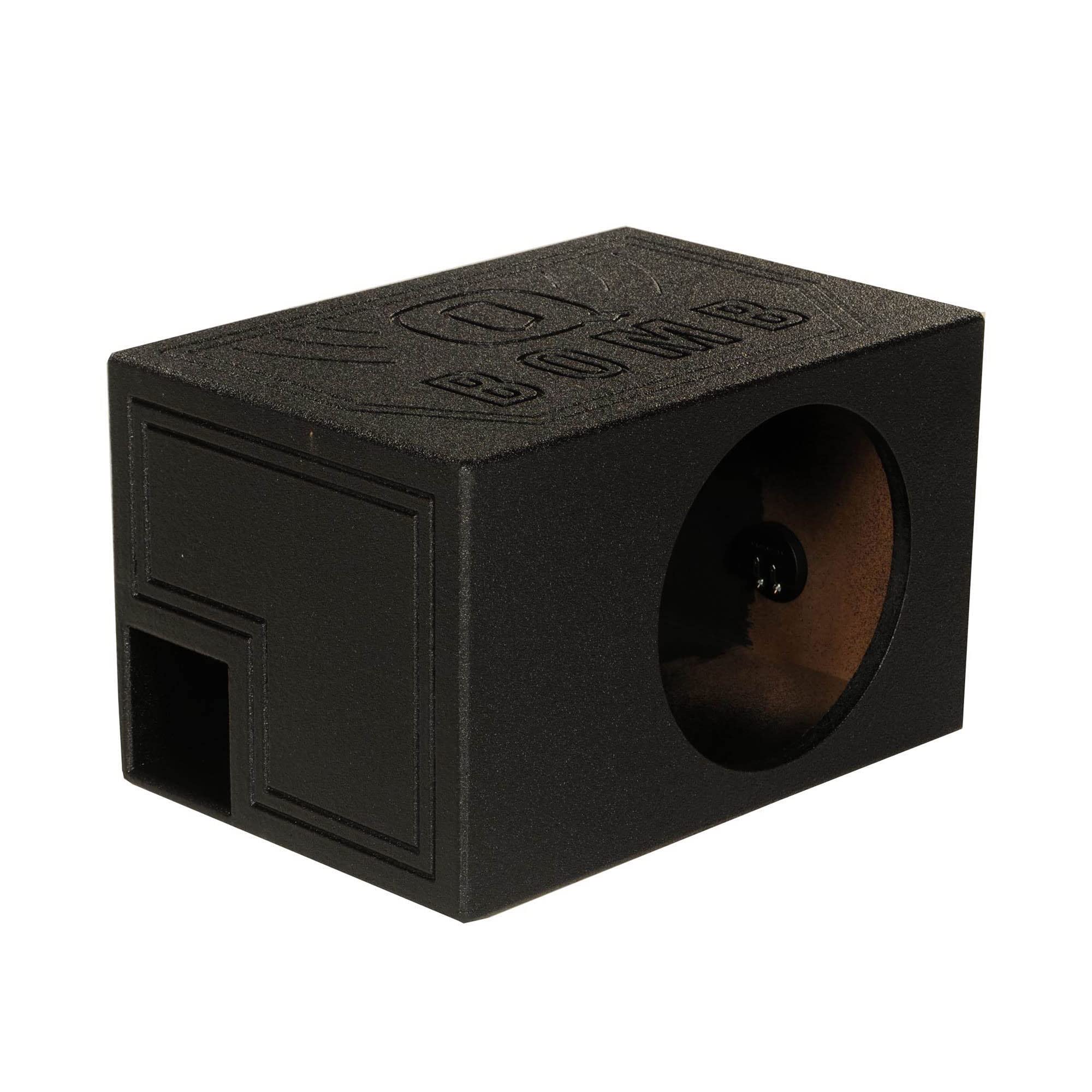 Q Power Single 12" Vented Ported Car Subwoofer Sub Box Enclosure, QBOMB12VL - Single Cab Bass Woofer Speaker Box System for Vehicle or Truck Audio