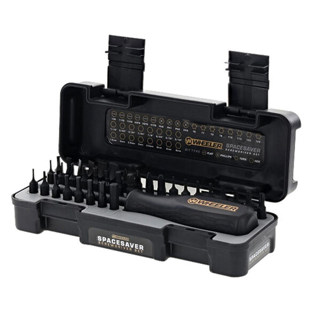 Wheeler Space Saver Screwdriver Set with Magnetic Screwdriver Handle, Bit Assortment and Storage Case for Maintenance