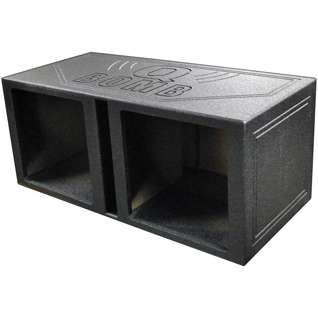 QPower QBOMB15VSQ QBOMB 15 Inch Center Vented Dual Ported Subwoofer Enclosure Speaker Box for Car Audio Sound Systems, Square