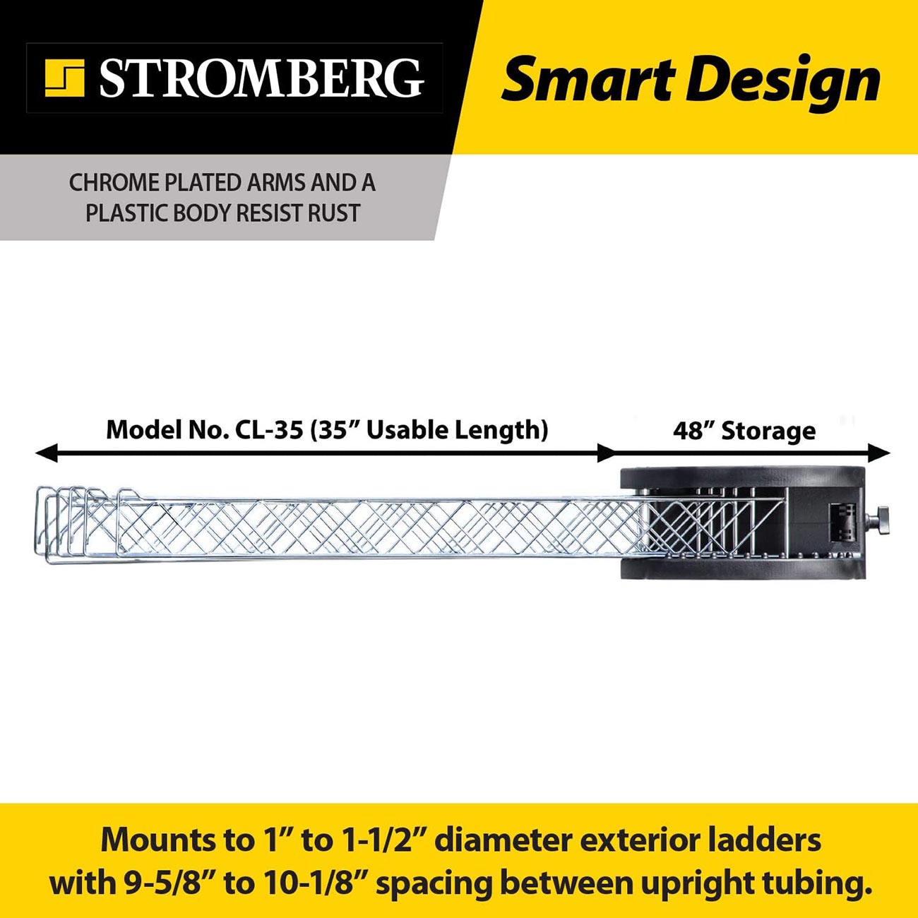 Stromberg Carlson Extend-A-Line 35" Long Versatile Swing Arm Drying Rack and Clothes Hanger with Swinging Towel Bar and Folding Clothes Hanger for RVs, Motorhomes, Campers & Home