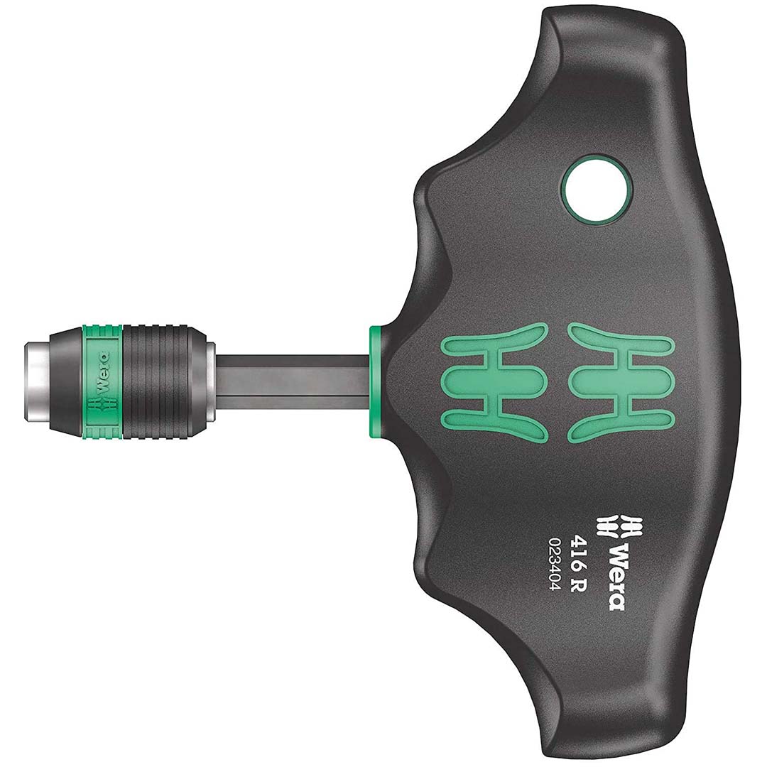 Wera 05023404001 416 R T-Handle Bit Holding Screwdriver – 1/4″ Rapidaptor Quick-Release Holder