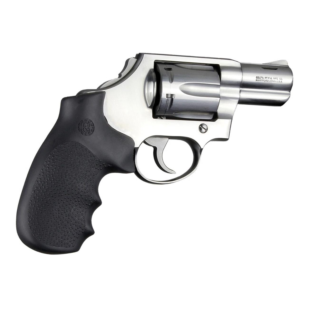Hogue OverMolded Rubber Monogrip for Colt Detective Special/Diamondback/King Cobra, Black - 48000