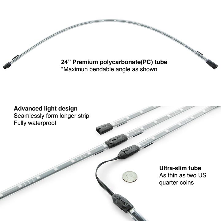 XKGLOW chrome App Control Car Standard LED Accent Light Kit - Under Glow - KSCARSTANDARD