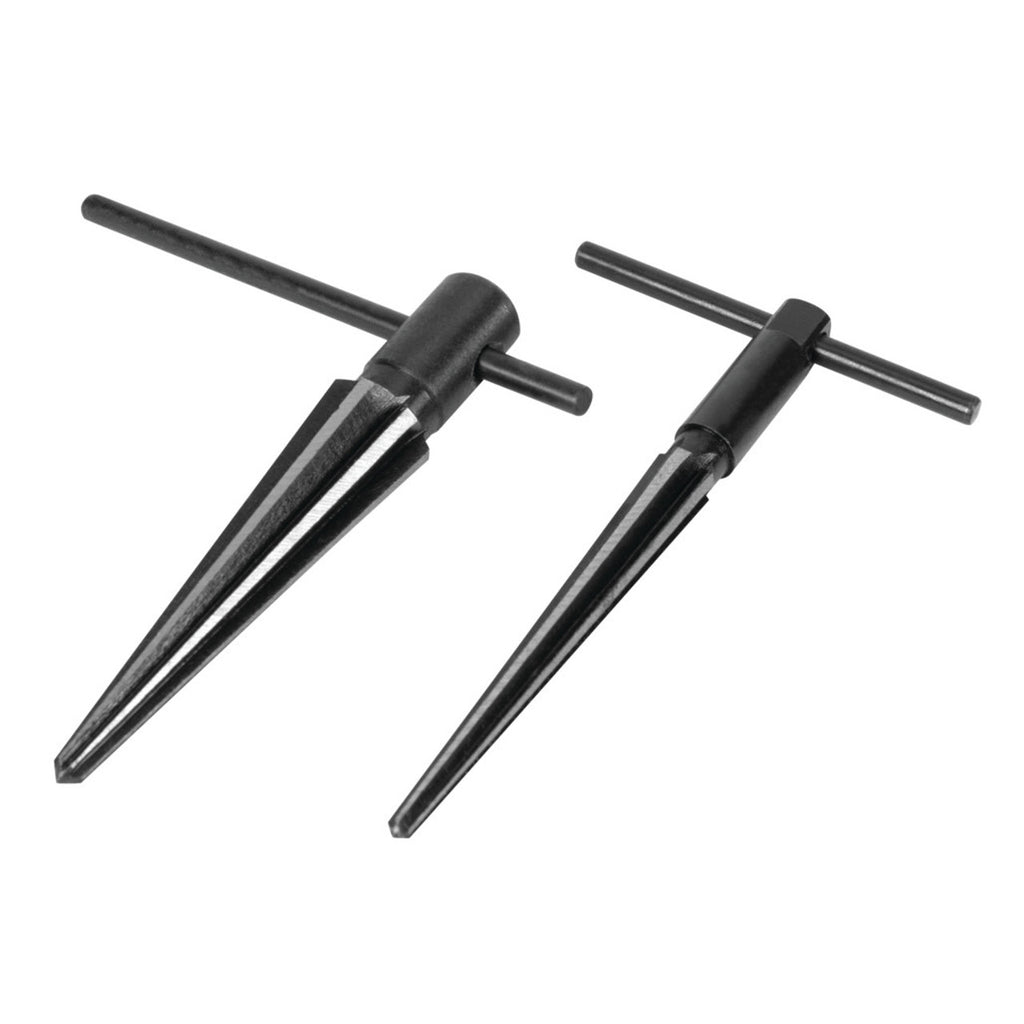 Performance Tool W2967 Tapered Reamer Set with T-Handle and Carbon Steel Contstruction to Align Holes or Remove Burrs from Pipe, Tubes, and More (2-Piece), Black