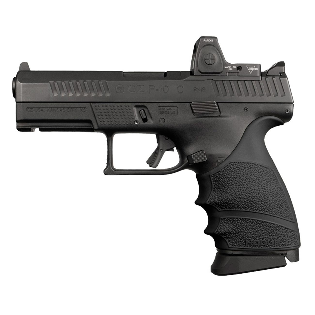 Hogue HandAll Beavertail Rubber Grip Sleeve for CZ P-10 Compact, Black - 17810