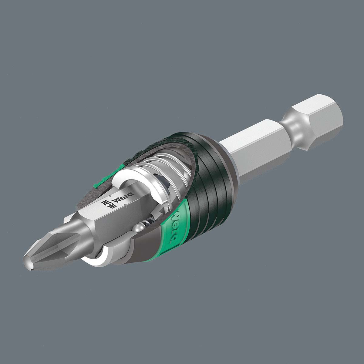 Wera - 5073421001 Hexagon 889/4/1 K SB Standard Rapidaptor, Universal Bit Holder 1/4"