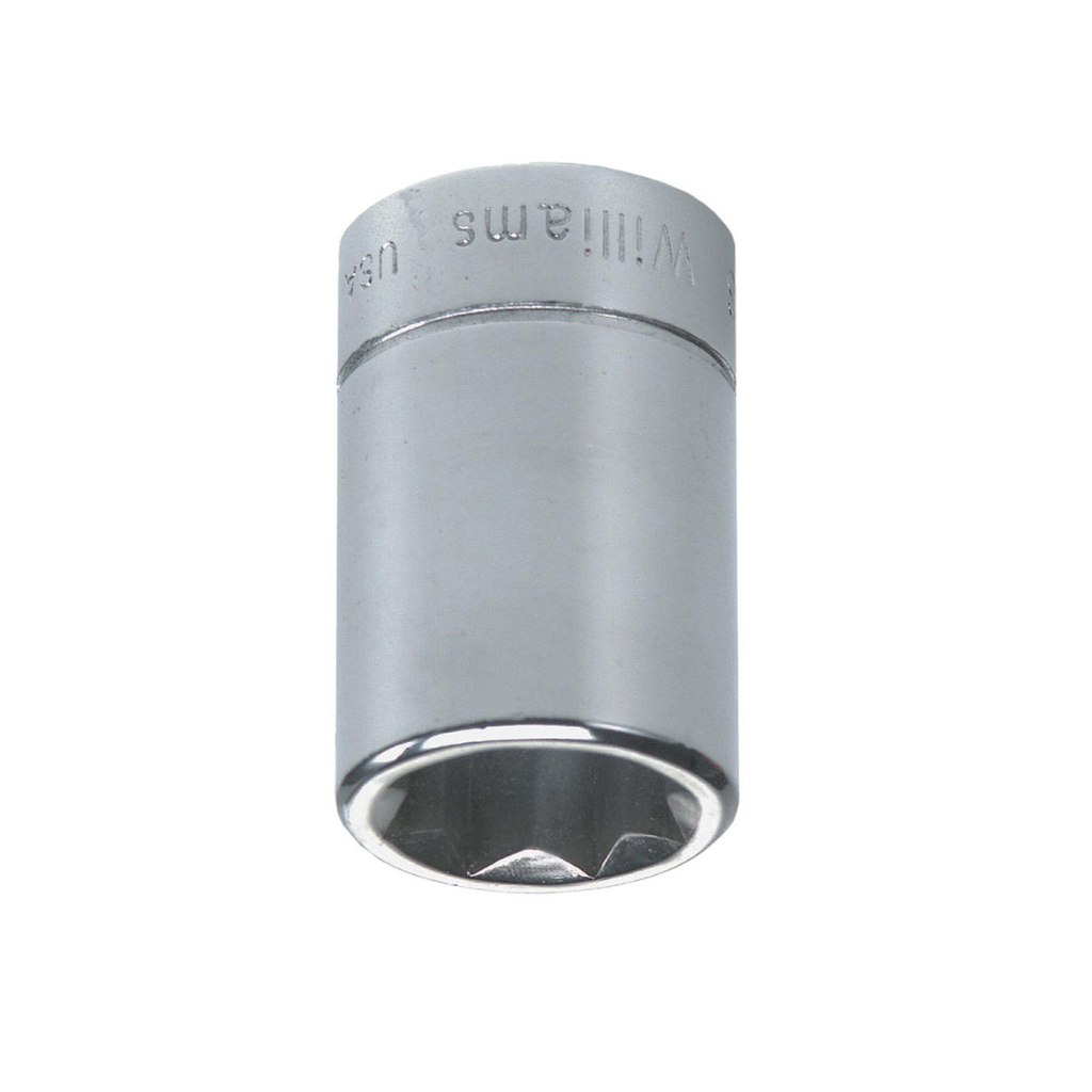 Williams JHWBD-816 SuperTorque 3/8-Inch Drive Shallow 8 Point 1/2-Inch Socket with Lobular Openings, Chrome Finish