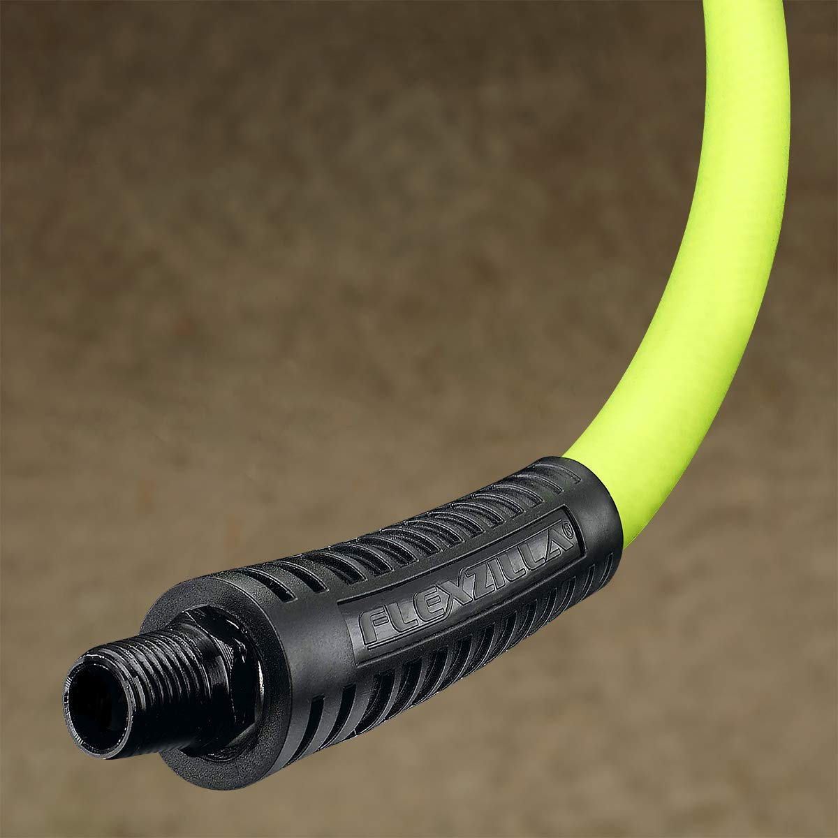 Flexzilla Air Hose, 3/8 in. x 50 ft., 3/8 in. MNPT Fittings, Heavy Duty, Lightweight, Hybrid, ZillaGreen - HFZ3850YW3