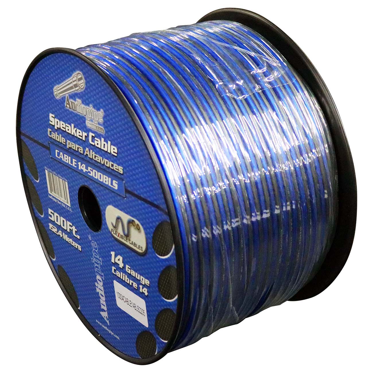 Audiopipe CABLE14BLS500 14 Gauge Flexible Speaker Cable 500ft