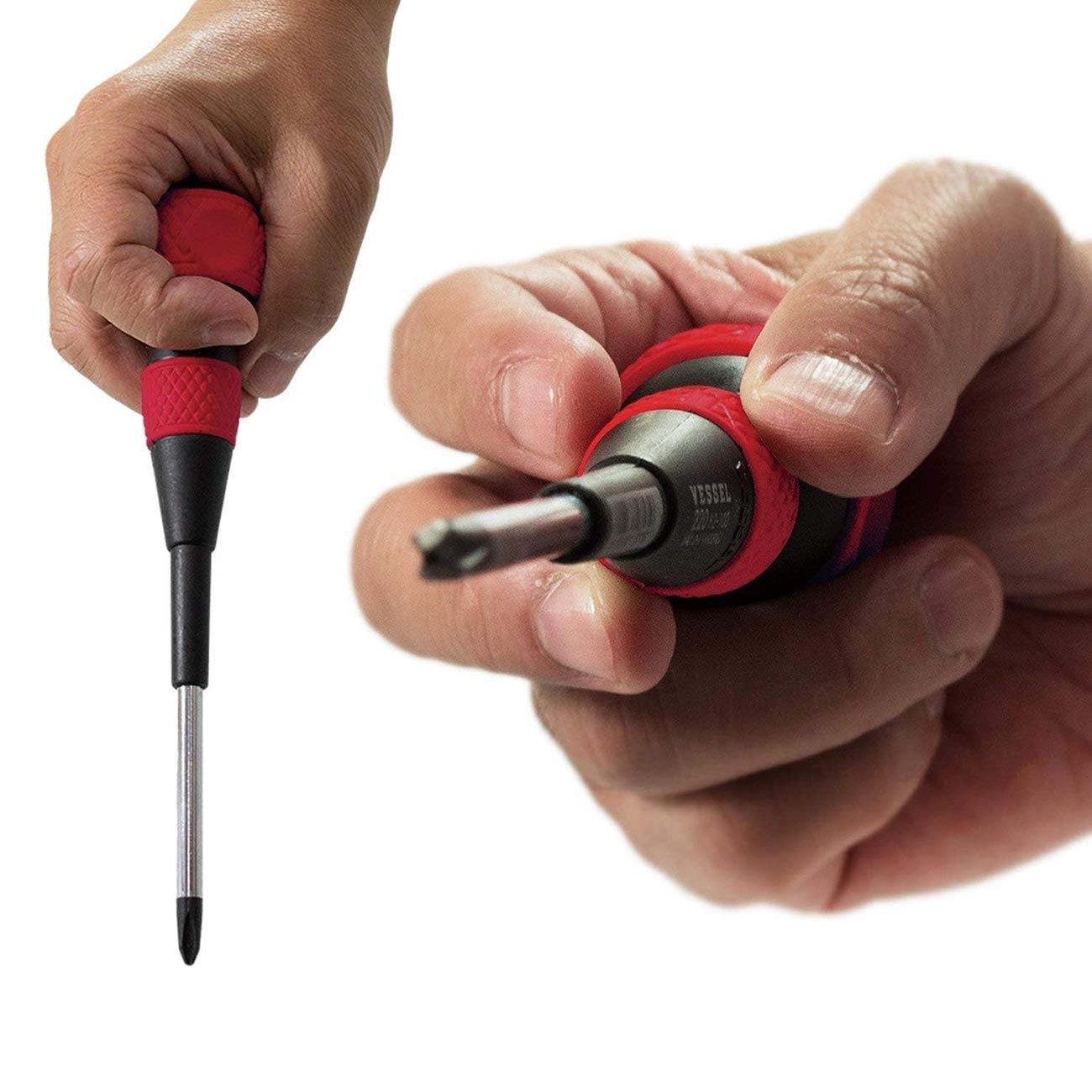 Vessel 220P2150 Ball Grip Screwdriver – Phillips #2 x 150mm JIS Precision Driver, Ergonomic Ball Handle, Magnetized Tip, Professional Hand Tool