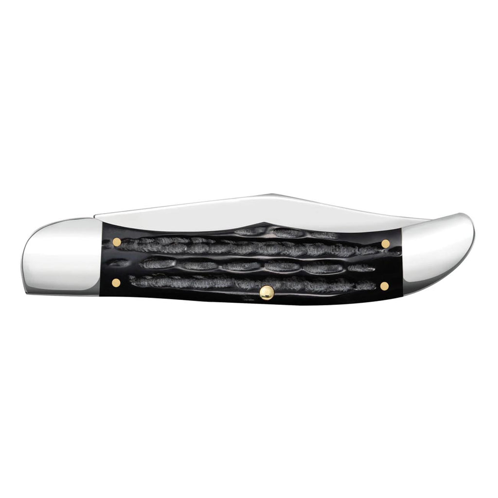 Case XX WR POCKET KNIFE JIGGED BUFFALO HORN FOLDING HUNTER W/SHEATH, ITEM 65030, LENGTH CLOSED 5 1/4 INCH (BH265 SS)