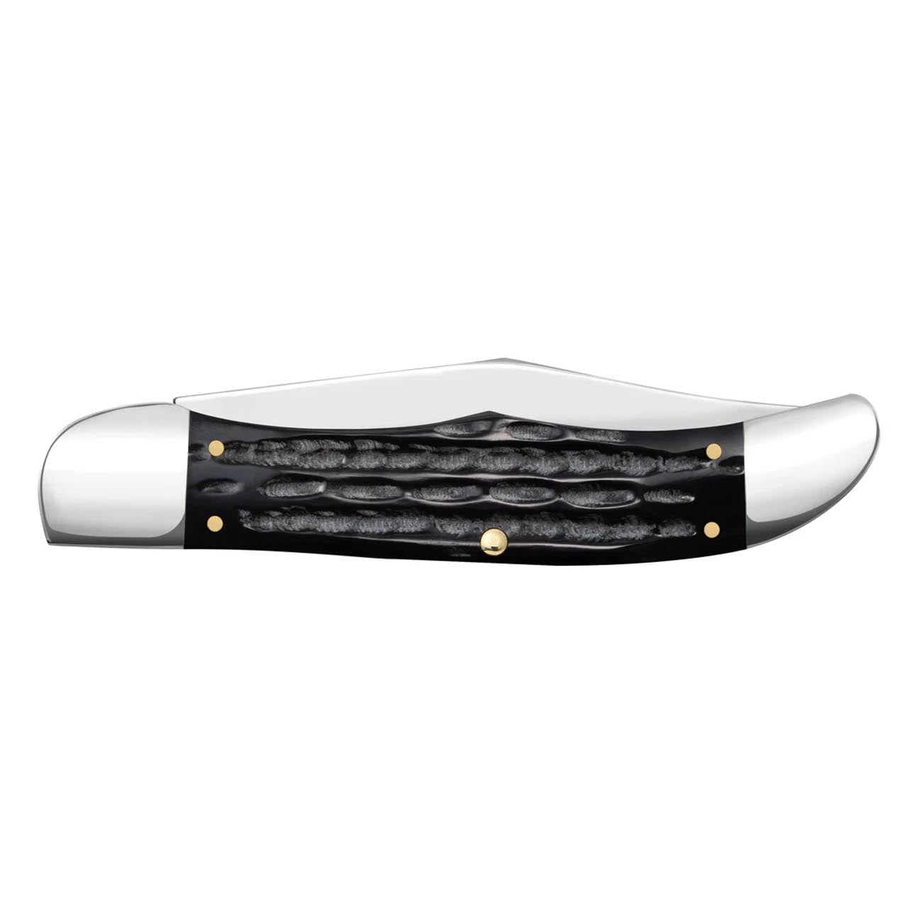 Case XX WR POCKET KNIFE JIGGED BUFFALO HORN FOLDING HUNTER W/SHEATH, ITEM 65030, LENGTH CLOSED 5 1/4 INCH (BH265 SS)