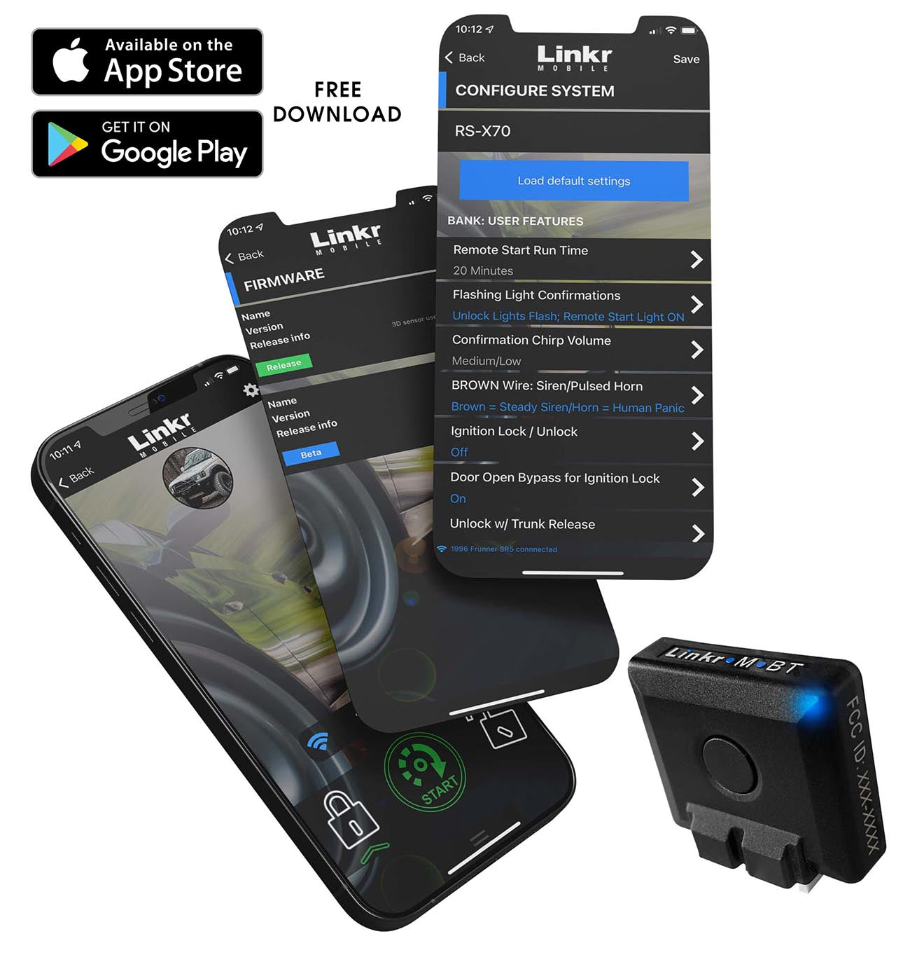 Omega LINKR-MBT Bluetooth Smartphone Vehicle Remote Start Control and Programmer