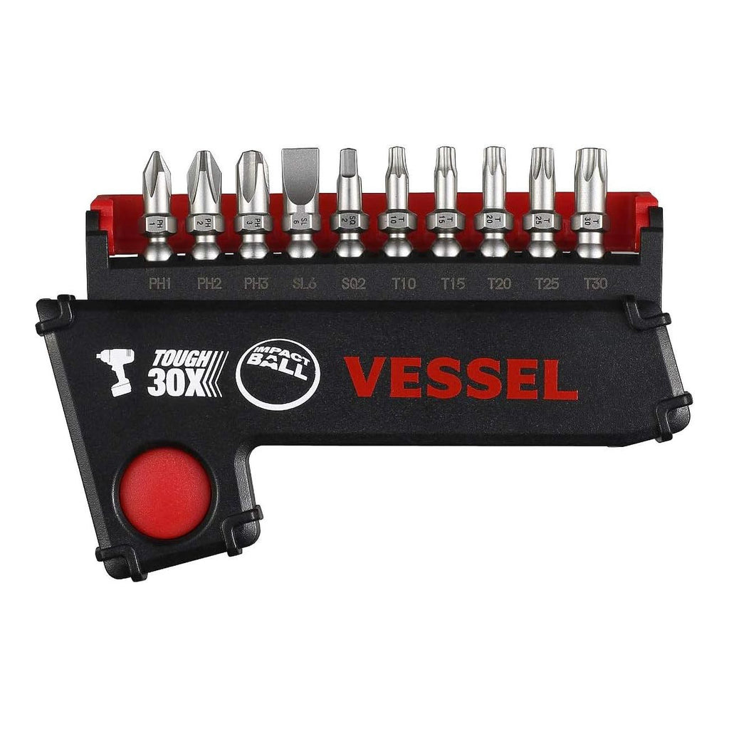 VESSEL IMPACT BALL™ Torsion Bit 10+1 PC. Set in POP-UP CASE No.IB11P02U Made in Japan by VESSEL
