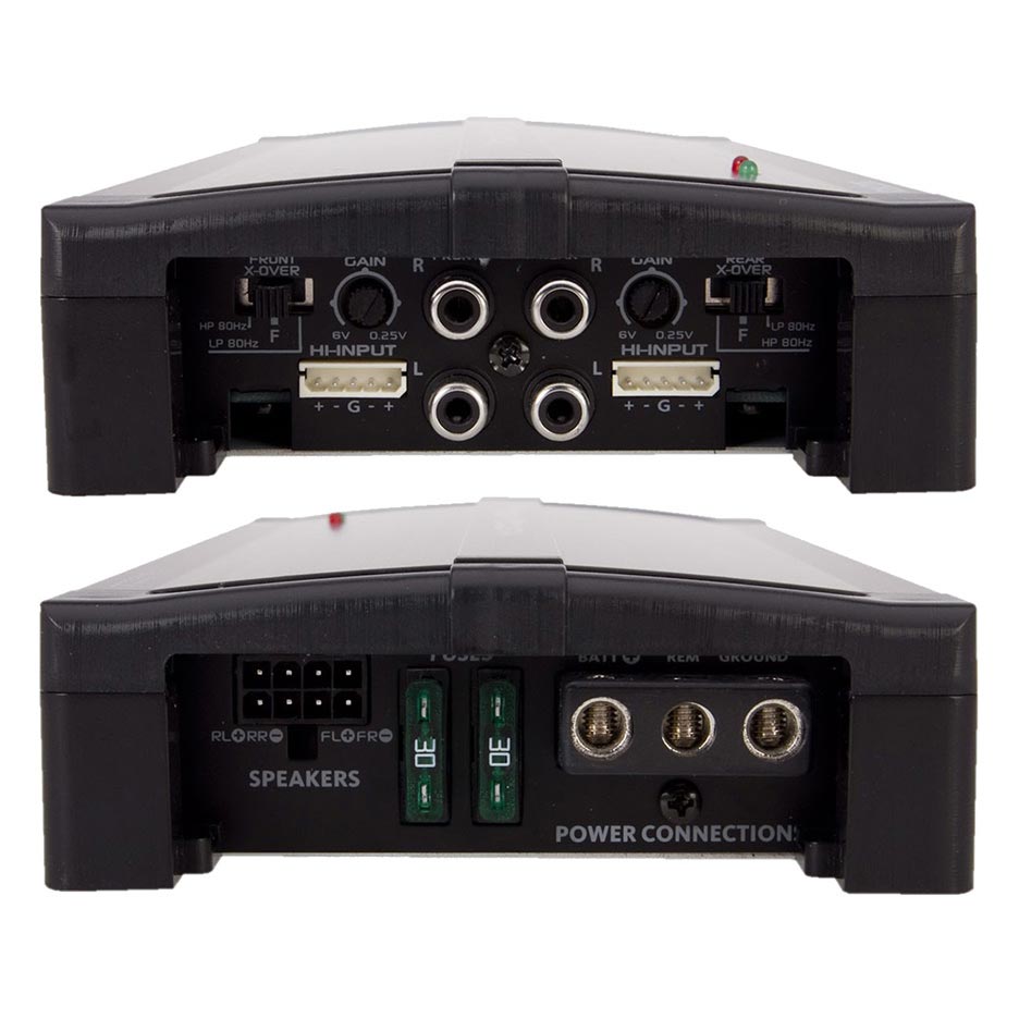Power Acoustik RZ4-2000D 2000W Class D 4 Channel Amplifier , Black , 13.60in. x 6.30in. x 3.50in.