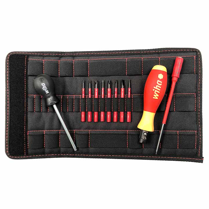 Wiha 28789 11 Piece Insulated TorqueVario-S (10-50 In/lbs) and SlimLine Blade Set