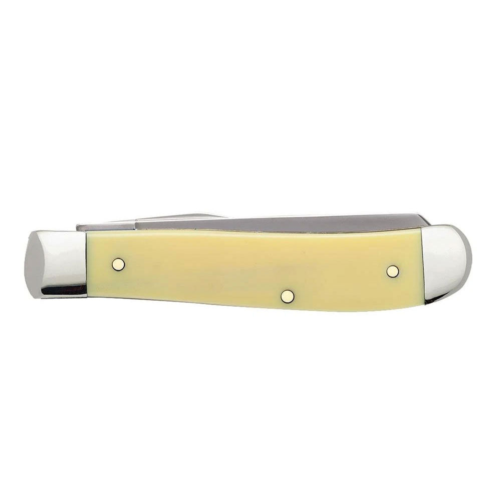 Case WR XX Pocket Knife Yellow Synthetic Mini Trapper SS Item #80029 - (3207 SS) - Length Closed: 3 1/2 Inches