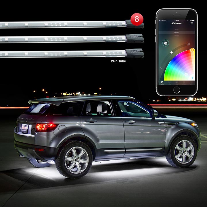 XKGLOW chrome App Control Car Standard LED Accent Light Kit - Under Glow - KSCARSTANDARD