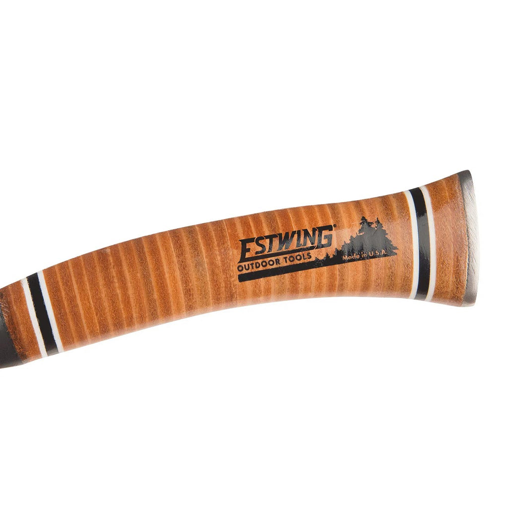ESTWING Sportsman's Axe - 14" Special Edition Camping Hatchet with Forged Steel Construction & Genuine Leather Grip - E24ASEA