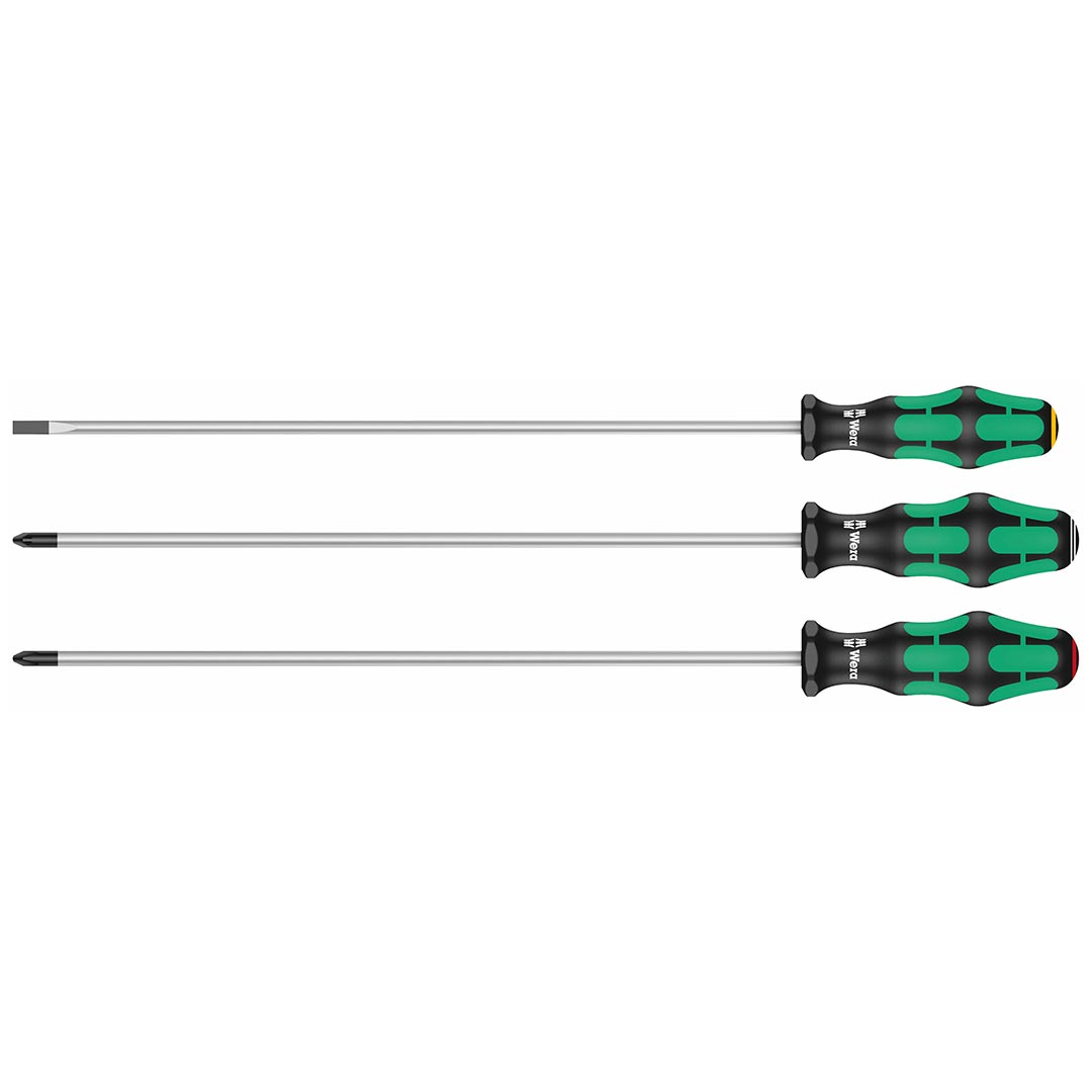 Wera 05347735002 Kraftform Plus – Long Shaft Screwdrivers (3 Piece)