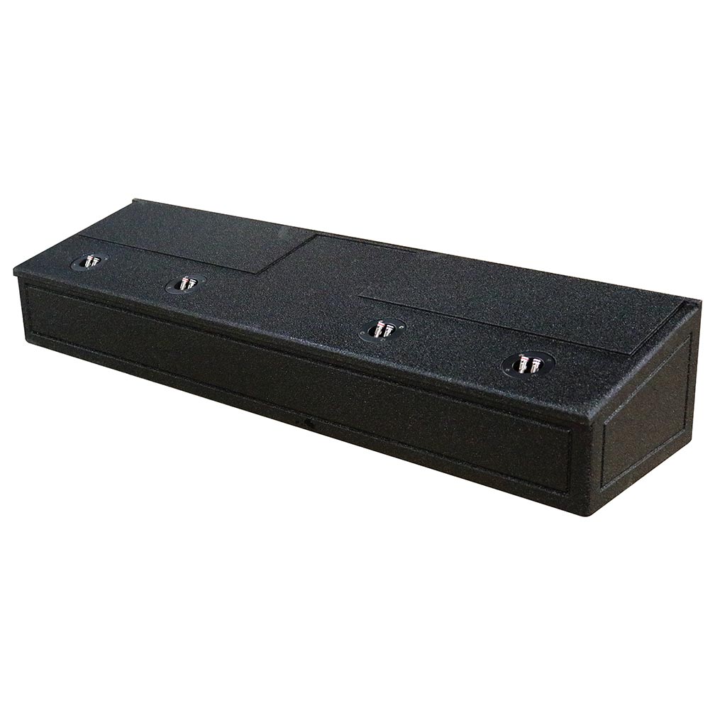 QPower 8 inches Quad Port Subwoofer Enclosure Box, with Underseat Frontfire for Ford F150, Super Crew and 250 350 Super Duty Trucks