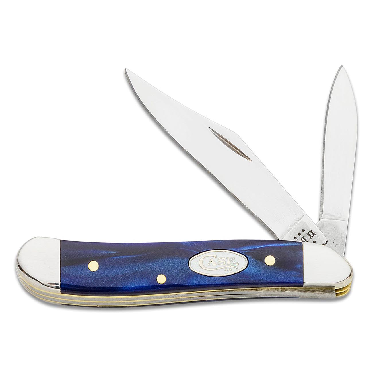Case XX WR POCKET KNIFE PEANUT BLUE PEARL KIRINITE, ITEM 23446, LENGTH CLOSED 2 7/8 INCH (10220 SS)