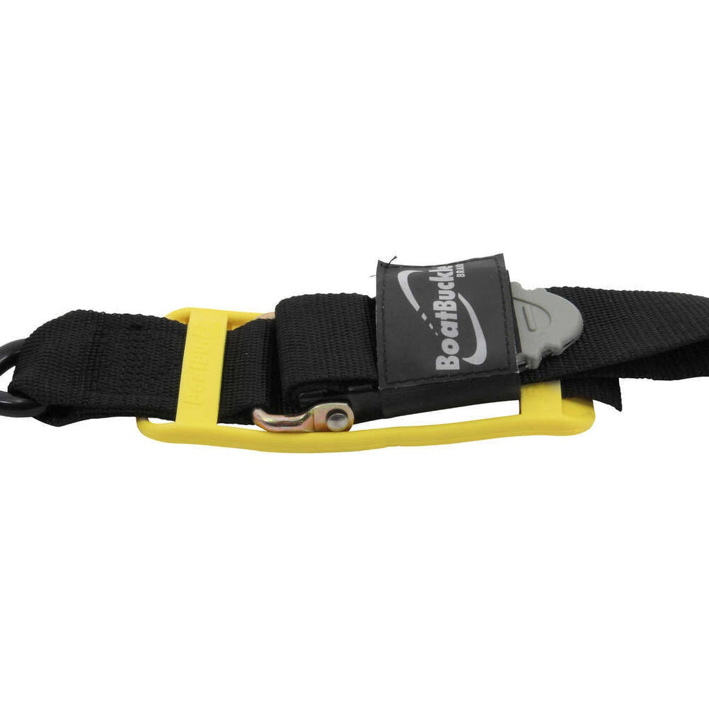 BoatBuckle Pro Series Kwik-Lok Transom Tie-Down (2-Inch x 2-Feet, Black), Pack of 2
