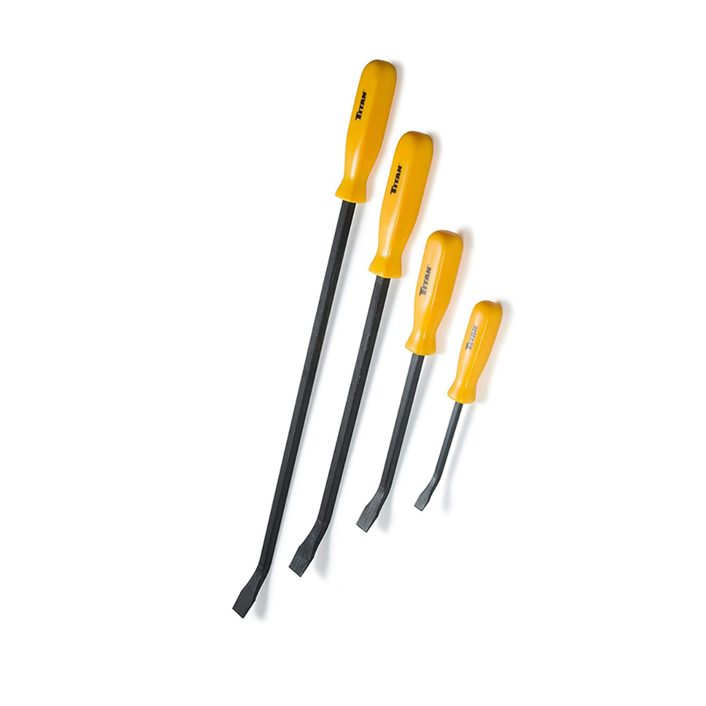 Titan 17101 4 pc. Pry Bar Set, Includes 8-Inch, 12-Inch, 18-Inch, and 24-Inch Pry Bars
