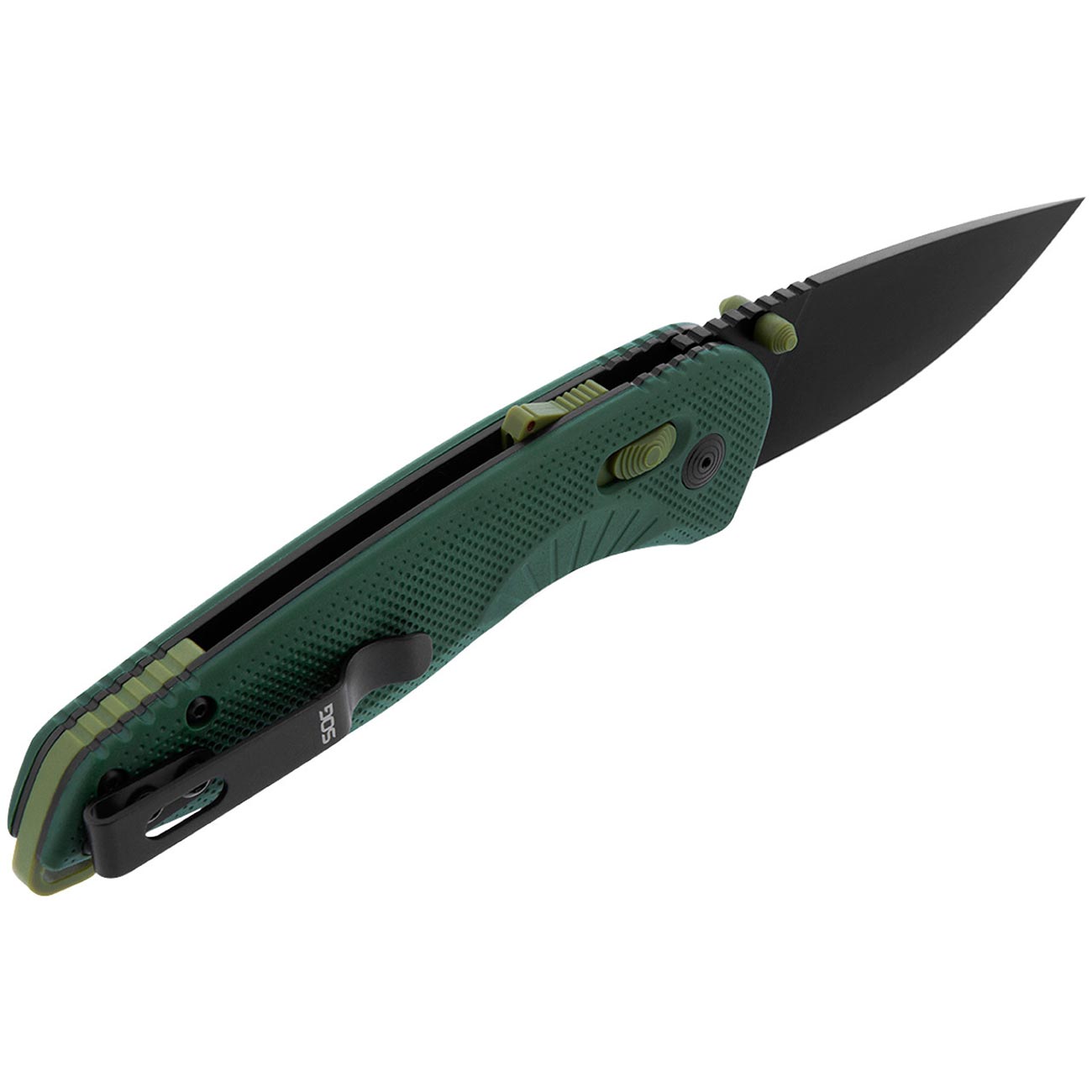 SOG Aegis AT Ambidextrous Outdoor Pocket Easy to Carry Folding Knives | CRYO D2 Stainless Steel Blade | AT-XR Lock, Forest/Moss