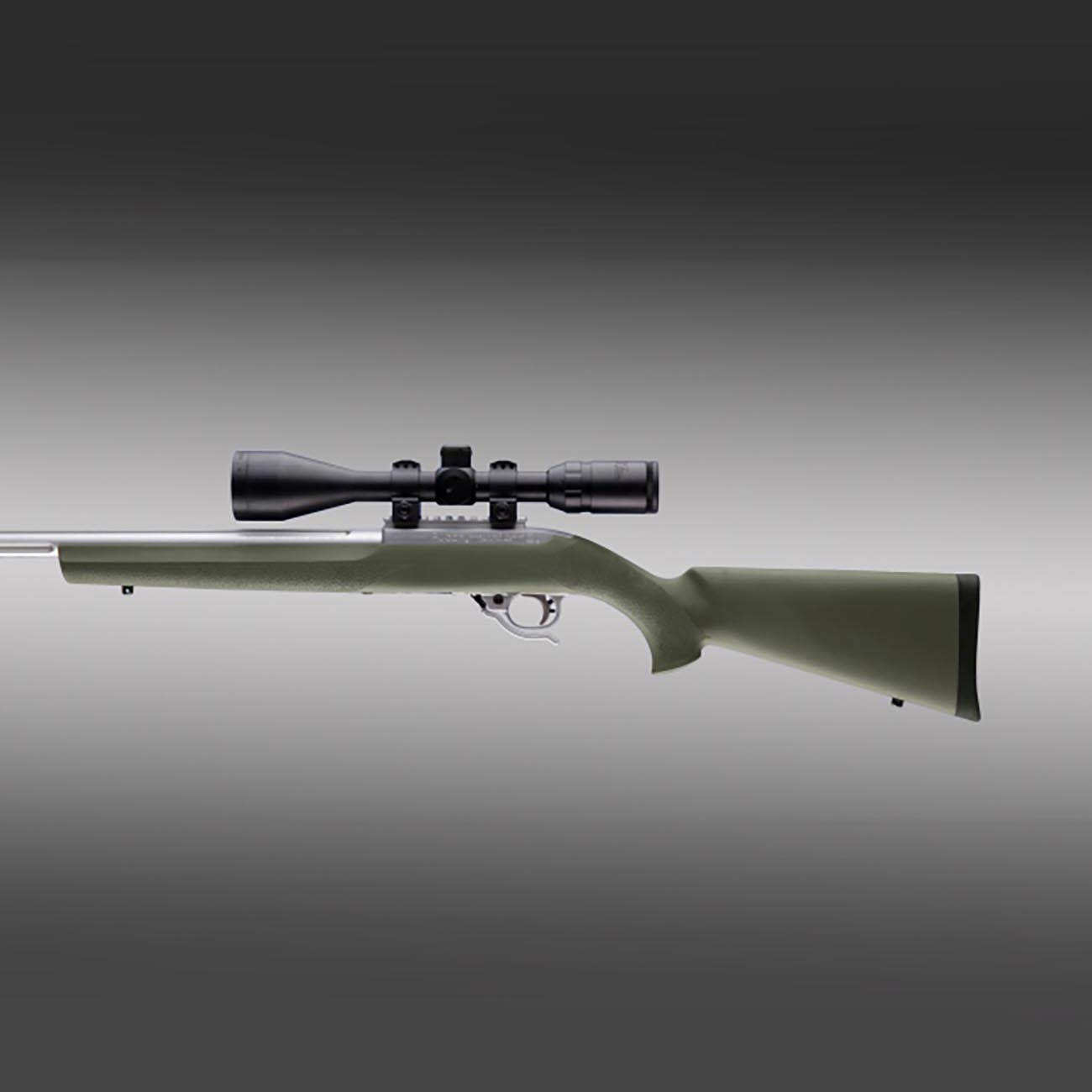 Hogue Rubber OverMolded Stock for Ruger 10/22 with .920" Diameter Barrel Channel, OD Green - 22210