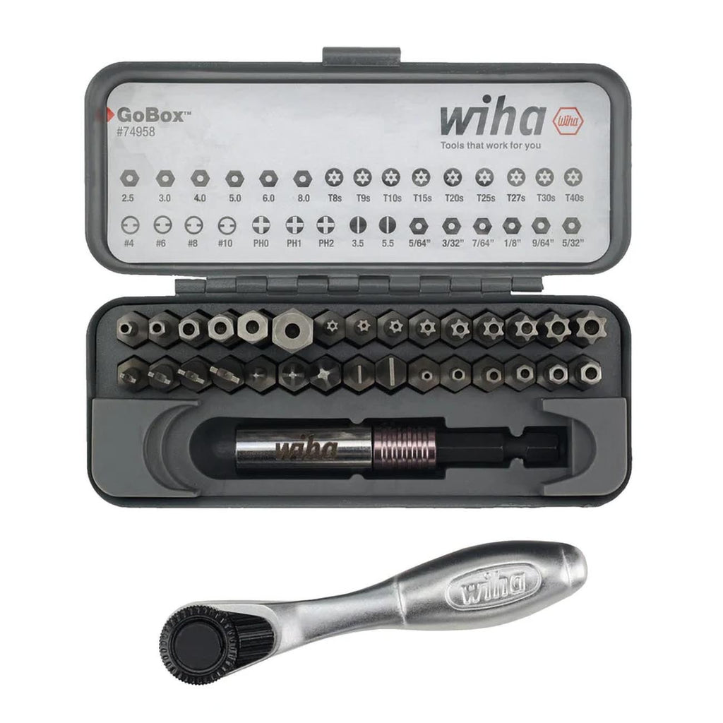 Wiha 74958 32 Piece GoBox Security Bit Set with Mini Ratchet