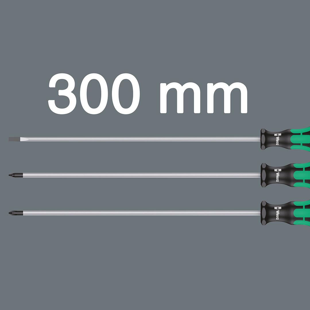 Wera 05347735002 Kraftform Plus – Long Shaft Screwdrivers (3 Piece)