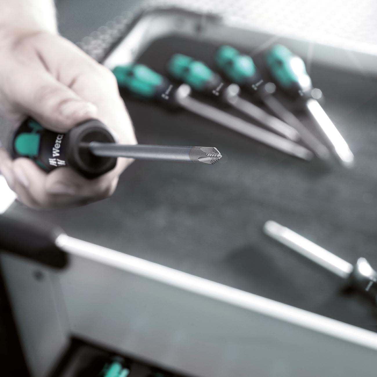 Wera 05008752001 Kraftform Plus 350 SK PH Phillips Screwdriver, Lasertip, PH 2 Head, 4" Blade Length