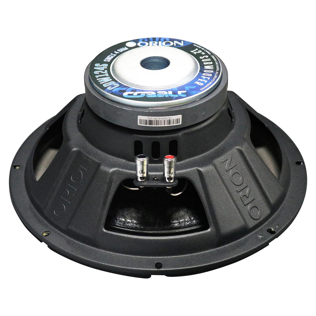 ORION CBW124S Cobalt Series 12” Car Subwoofer, 1600W Max Power, 400W RMS, Single 4 Ohm, 2” OFC Voice Coil, UV Coated Cone, Foam Surround – Reliable Subwoofer for Car Audio Systems & Sub Boxes