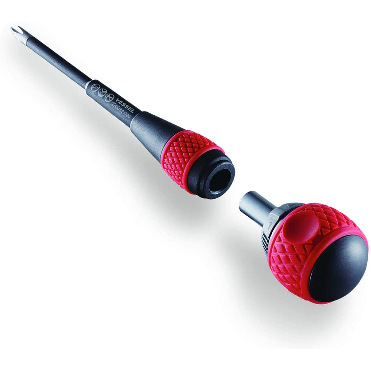 Vessel 22005EVA Ratcheting Ball Grip Screwdriver Set – 5-Piece Ratchet Handle Screwdriver Kit