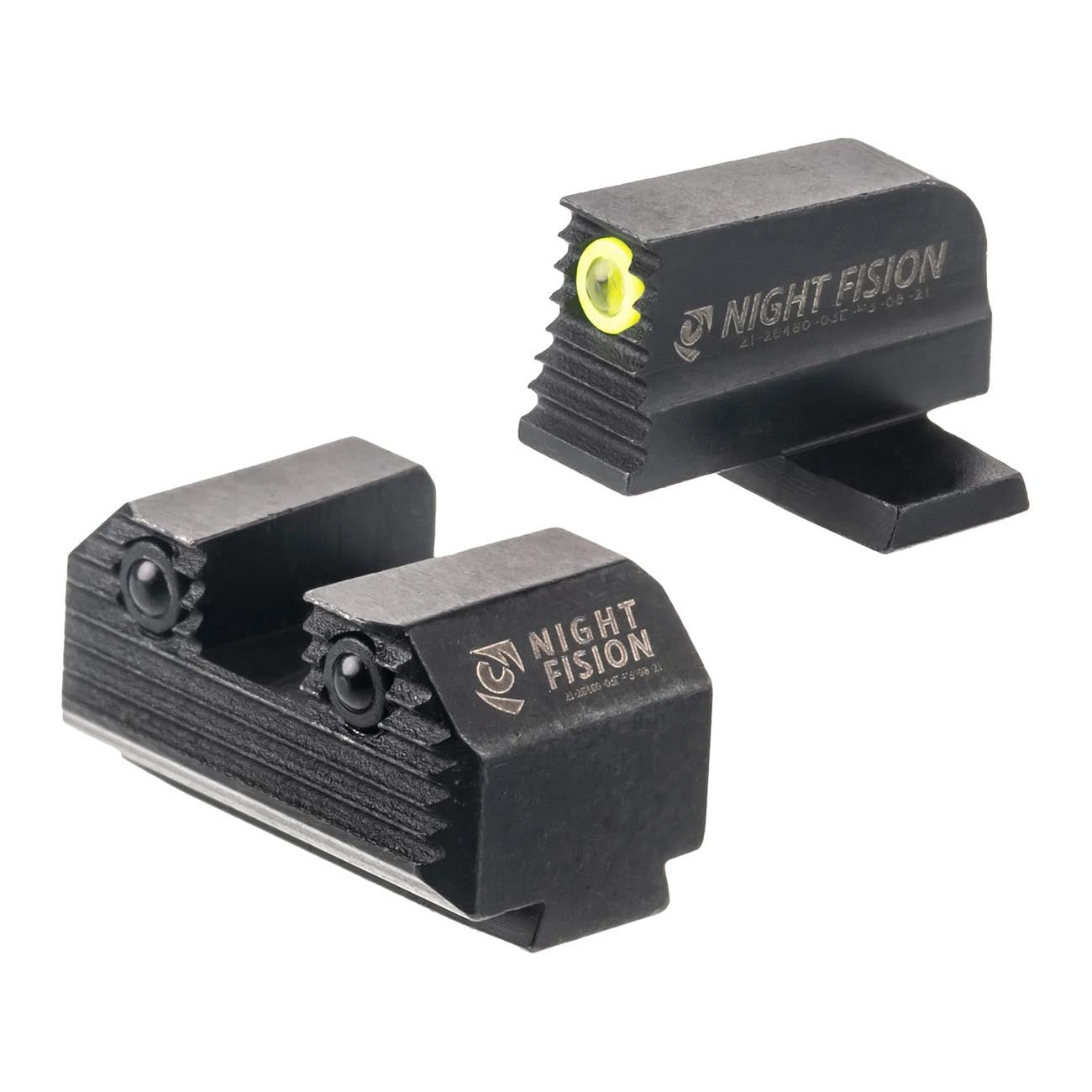 Night Fision Optics Ready Stealth Night Sight Set Compatible Springfield Hellcat OSP/RDP/XD-S Mod.2 OSP with Shield RMSc and Holosun K line, Yellow Front Ring, Black Rear Rings