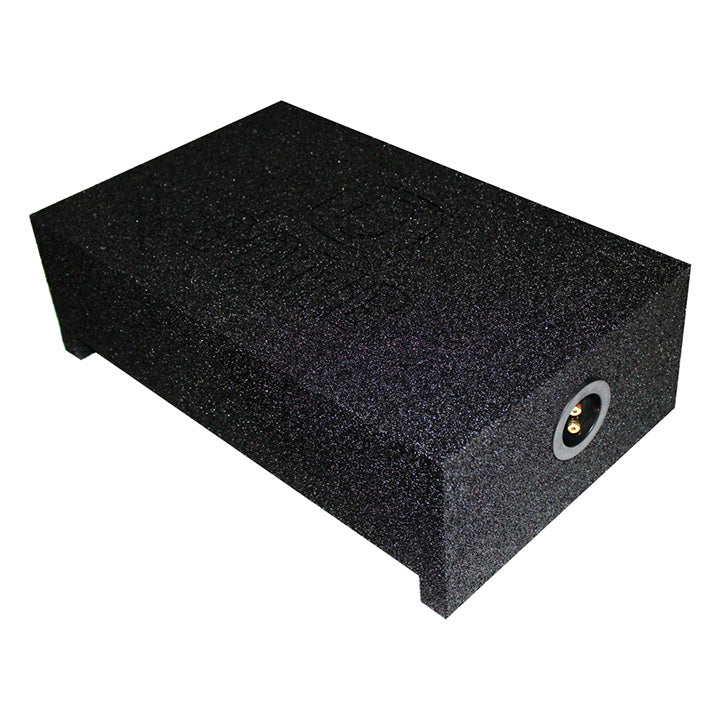 QPower QBSHALLOW12DF QBOMB Single 12″ Sealed Downfire/Behind-Seat Subwoofer Box
