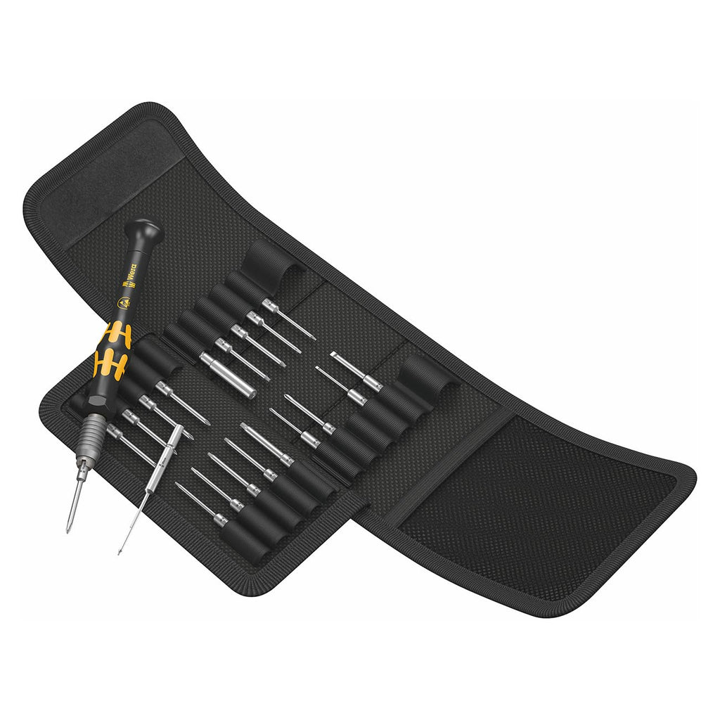 Wera 05135973001 ESD-Safe Precision Screwdriver Set – Kraftform Kompakt Micro 21-Piece Bitholding Electronics Repair Tool Kit