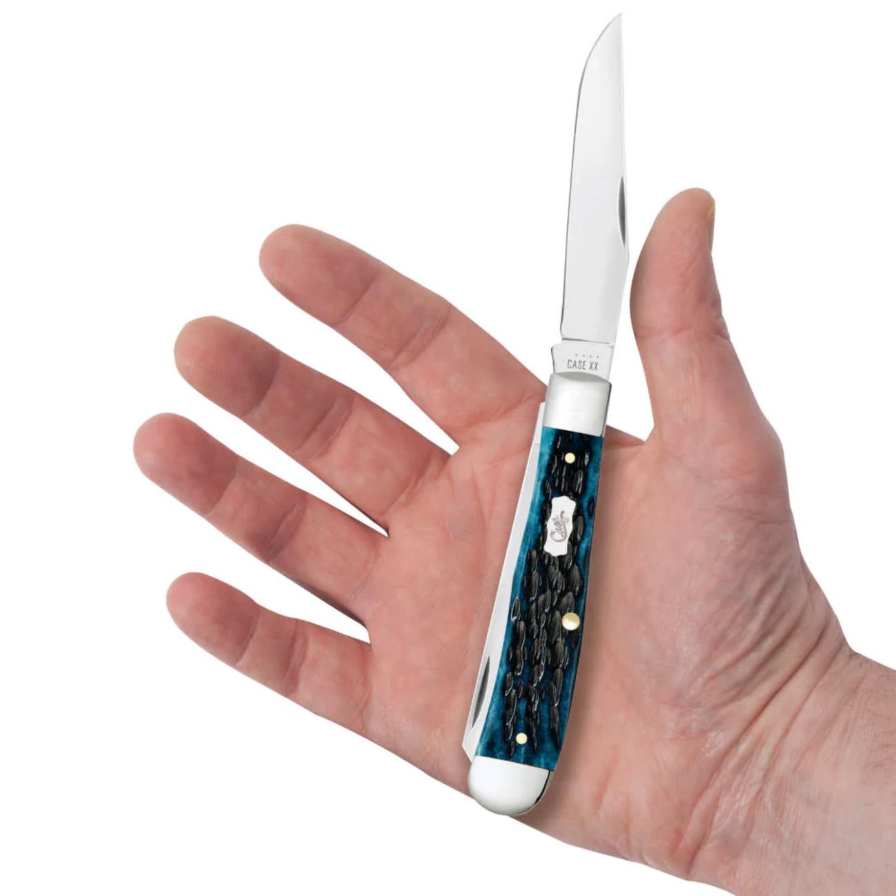 Case Cutlery CA51850: Trapper Med Blue Peach Seed