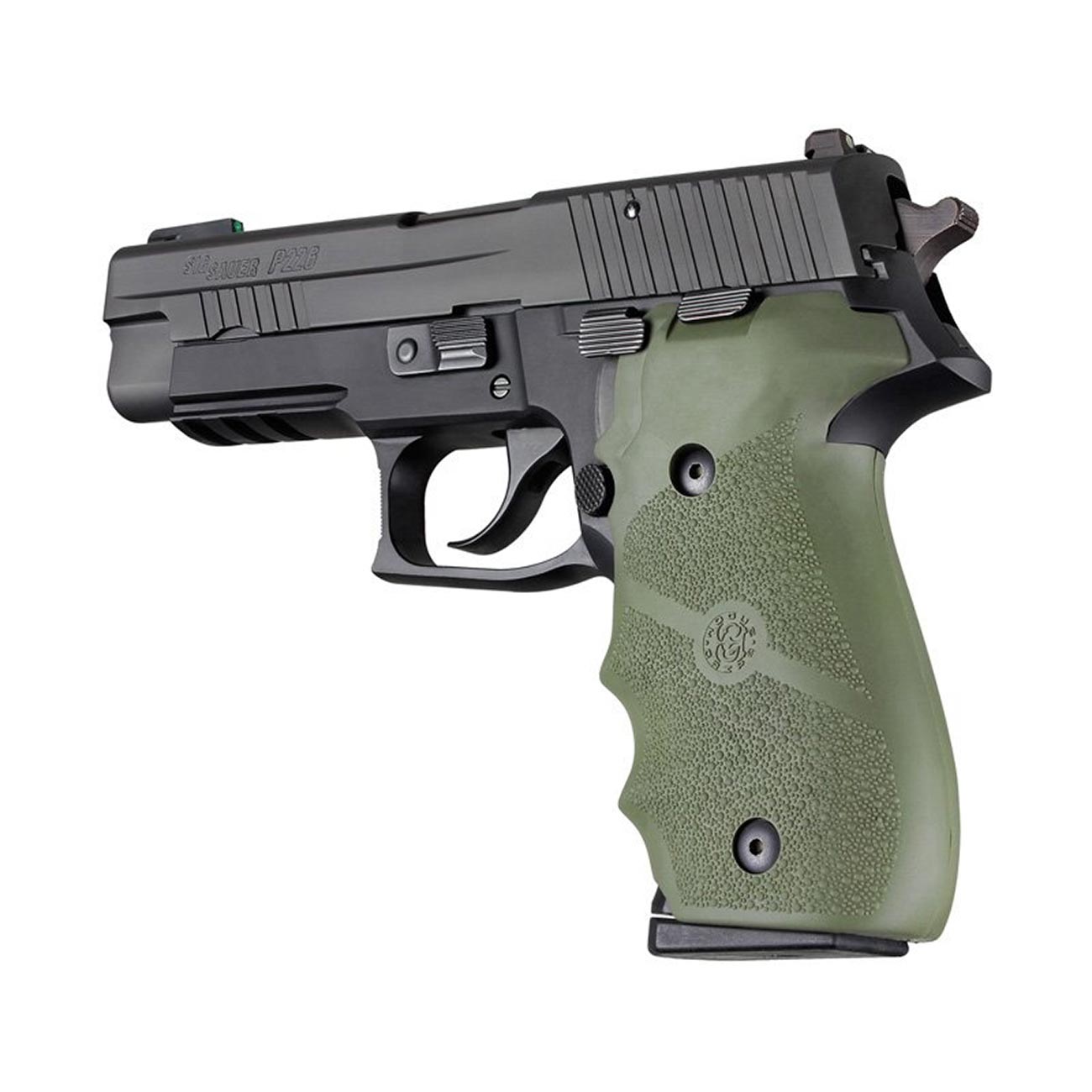 Hogue OverMolded Rubber Grip for SIG SAUER P226 DA/SA & DAK with Finger Grooves, OD Green - 26001