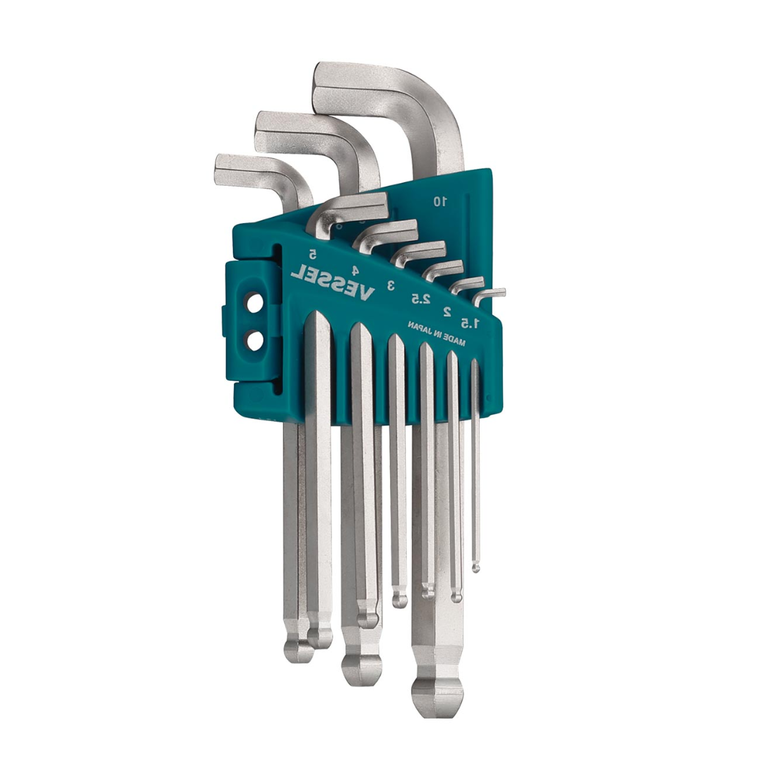 VESSEL Ball Point Hex L-Key Wrench Stubby (Short Type) 9PC. Set No.8209BP-SU 8209BPSU