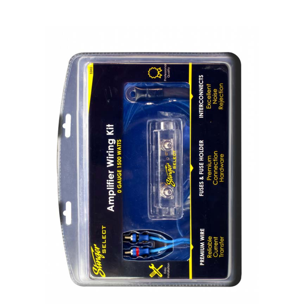 Stinger SSK0 0 Gauge Amplifier Wiring Kit – CCA Power Cable Complete Install Kit for Systems up to 1500 Watts