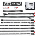 2nd Gen 8pc 24" Tubes + 4pc 12" Tubes Undercar & Interior Advanced 3 Million Color UFO Style LED Car Truck ATV Underbody Glow Wireless 120 Preset Remote Control Light Options Accent Light Kit